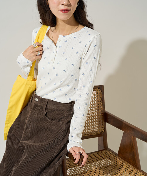 FREAK'S STORE（フリークスストア） tシャツ リボン柄 針抜きフライス