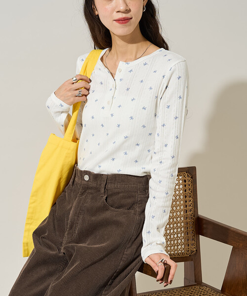 FREAK'S STORE（フリークスストア） tシャツ リボン柄 針抜きフライス