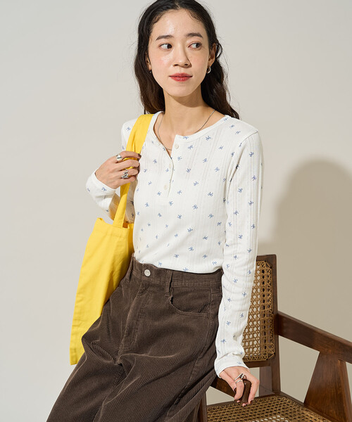 FREAK'S STORE（フリークスストア） tシャツ リボン柄 針抜きフライス