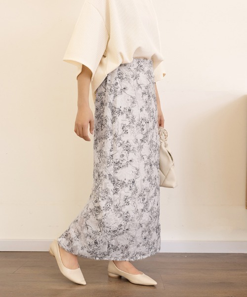 スカート Iライン花柄ロングスカート | ブランド登録なし | 04