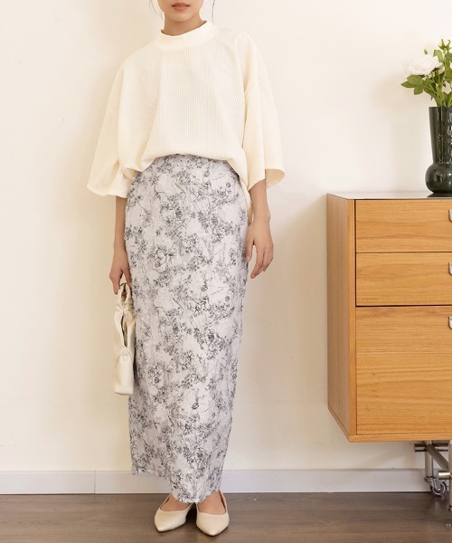 スカート Iライン花柄ロングスカート | ブランド登録なし | 06