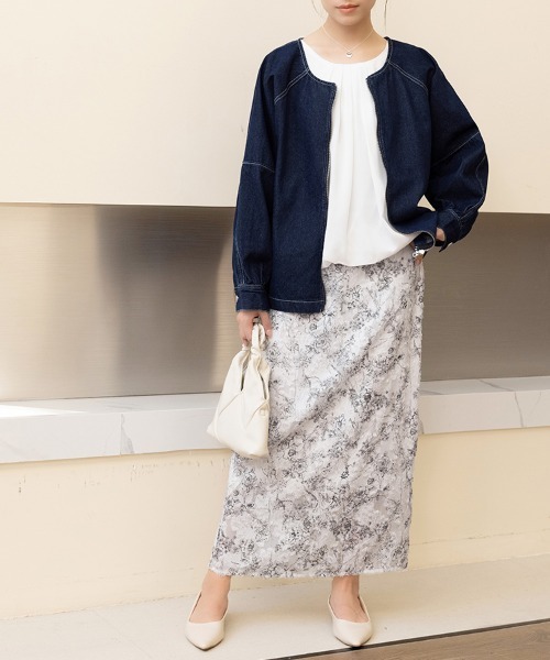 スカート Iライン花柄ロングスカート | ブランド登録なし | 09