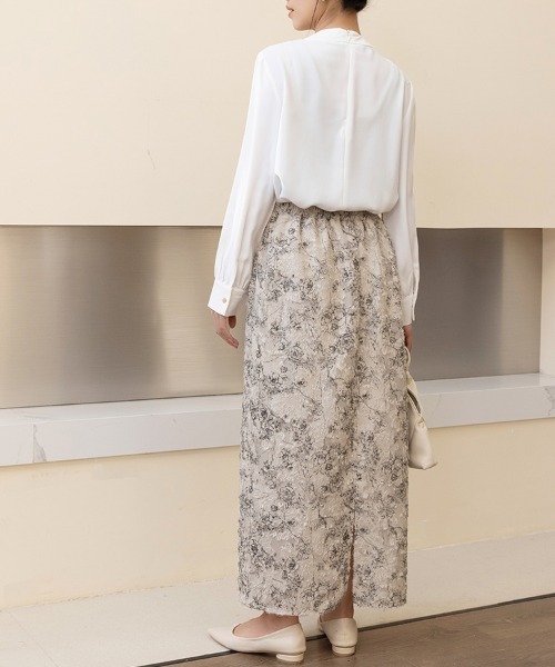スカート Iライン花柄ロングスカート | ブランド登録なし | 12