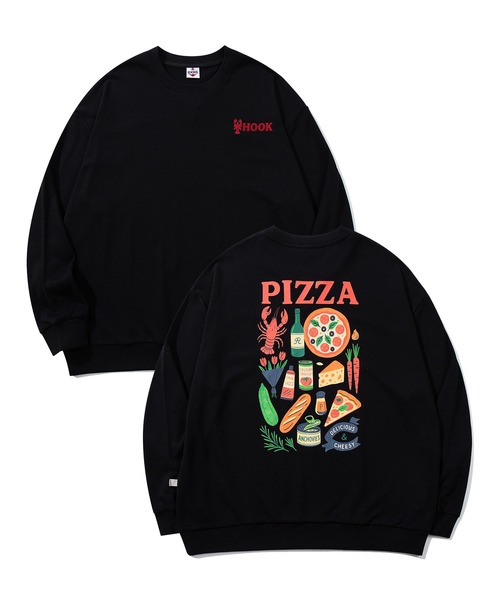 トレーナー スウェット HOOK -original- PIZZA グラフィックスウェット