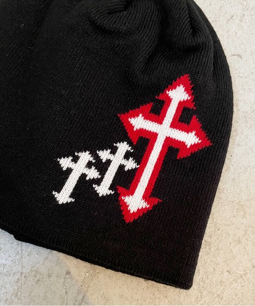 Y.A.R.N. クロスモチーフ ニットビーニー Y.A.R.N. クロスモチーフ ニットビーニー NIIER NOR ニット帽 ニット