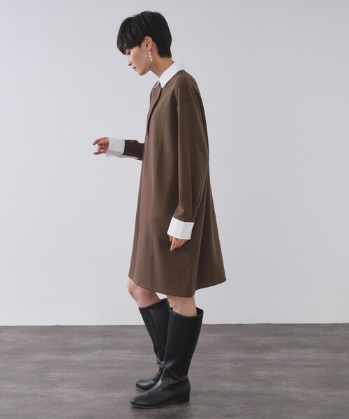 OPAQUE.CLIP（オペークドットクリップ） ワンピース ポロ衿配色ミニ