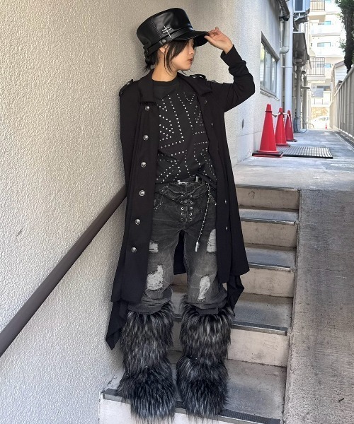 ブーツ 「Never mind the XU」belt fur boots / 「ネバーマインド ザ
