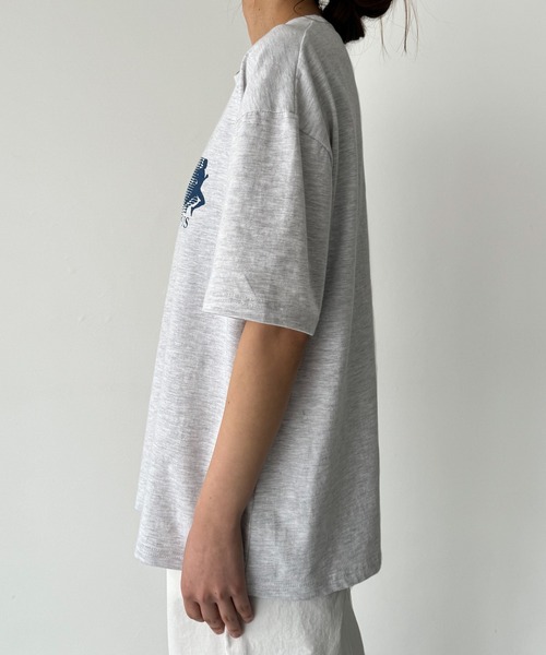 「CANAL JEAN」 「El mar」半袖Tシャツ ONE SIZE ヘザーグレー レディース_画像6