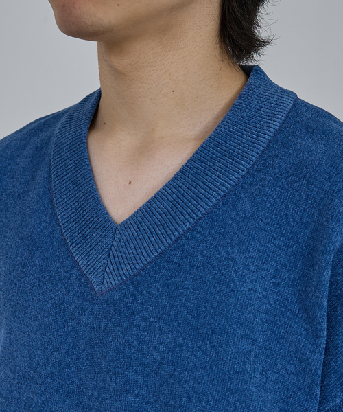 AH ABAHOUSE セーター ニット HIGH GAUGE MOLE CROPPED V-NECK KNIT
