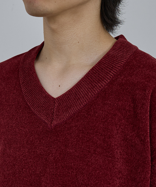 AH ABAHOUSE セーター ニット HIGH GAUGE MOLE CROPPED V-NECK KNIT