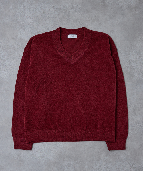 AH ABAHOUSE セーター ニット HIGH GAUGE MOLE CROPPED V-NECK KNIT