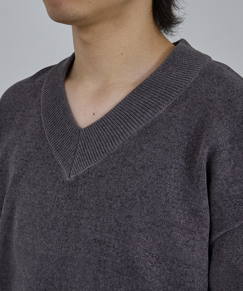 AH ABAHOUSE セーター ニット HIGH GAUGE MOLE CROPPED V-NECK KNIT