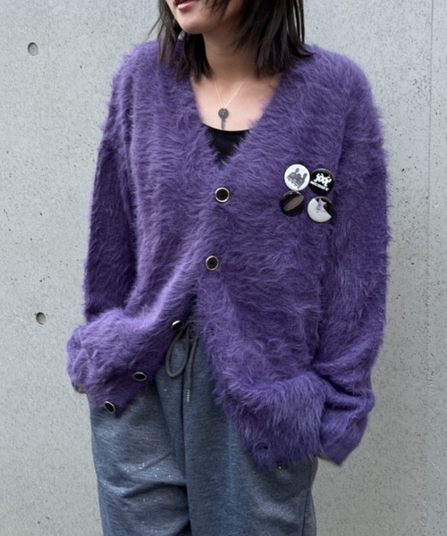 CELENA BEATS カーディガン 主役級存在感 モヘアライク ジャギーニット