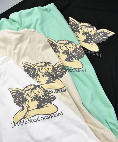 「DOUBLE STEAL」 半袖Tシャツ MEDIUM ブラック メンズ_画像3