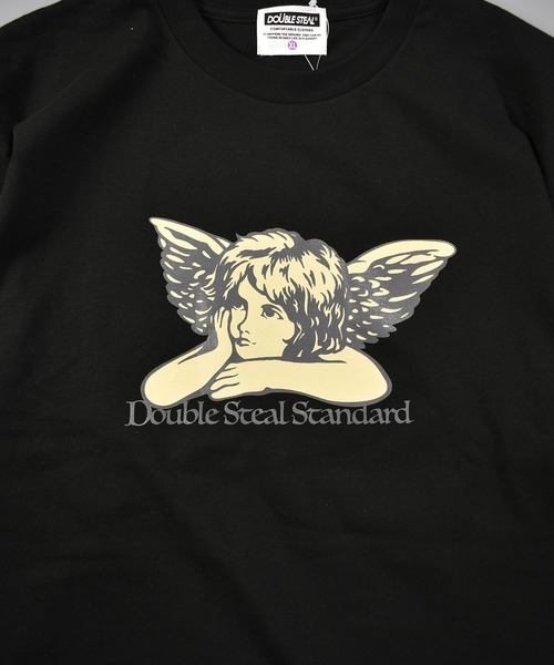 「DOUBLE STEAL」 半袖Tシャツ MEDIUM ブラック メンズ_画像4