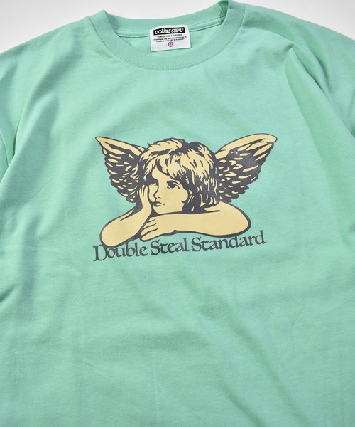 「DOUBLE STEAL」 半袖Tシャツ MEDIUM ブラック メンズ_画像5