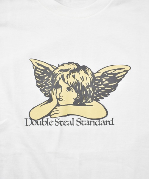 「DOUBLE STEAL」 半袖Tシャツ MEDIUM ブラック メンズ_画像6