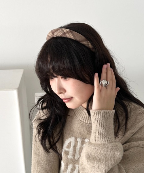 sowang カチューシャ レトロカラーチェック柄カチューシャ : ZOZOTOWN