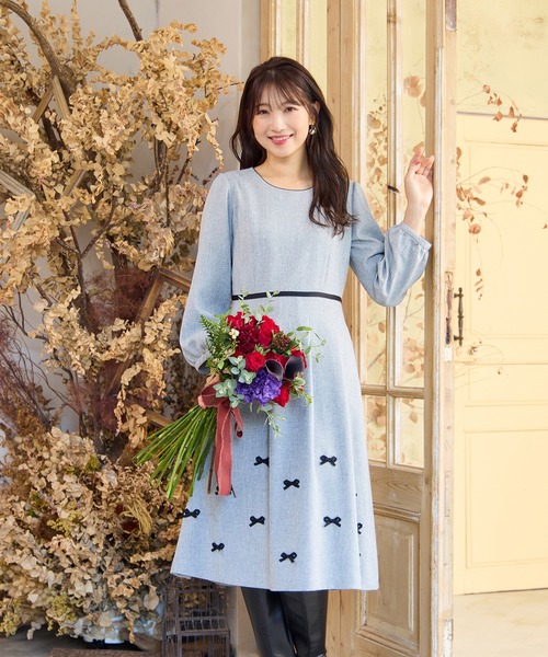 Rose Tiara（ローズティアラ） ワンピース 「ウールライク素材」サテン