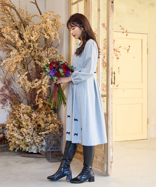 Rose Tiara（ローズティアラ） ワンピース 「ウールライク素材」サテン