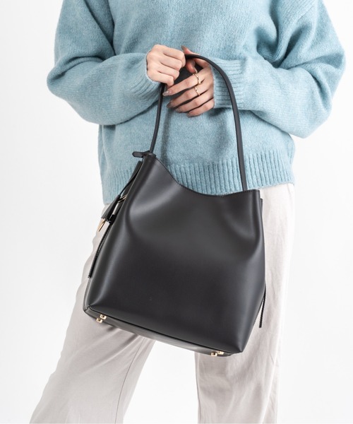 GIANNI NOTARO / ショルダーバッグ/レザー/BLK/24092910002210 ショルダーバッグ バッグ 「GIANNI NOTARO 」肩掛けトートバッグ