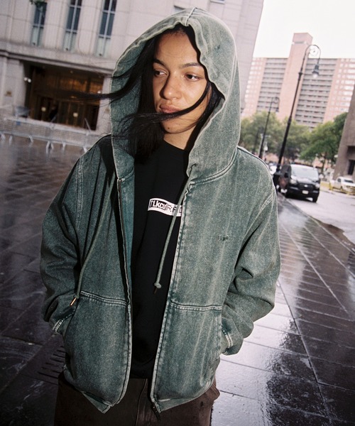 HUF（ハフ） パーカー HUF eightynine WASHED FULL ZIP HOODIE メンズ