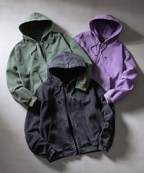 HUF（ハフ） パーカー HUF eightynine WASHED FULL ZIP HOODIE メンズ