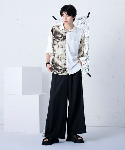 「Ellno Loset」 半袖シャツ SMALL オフホワイト メンズ_画像4