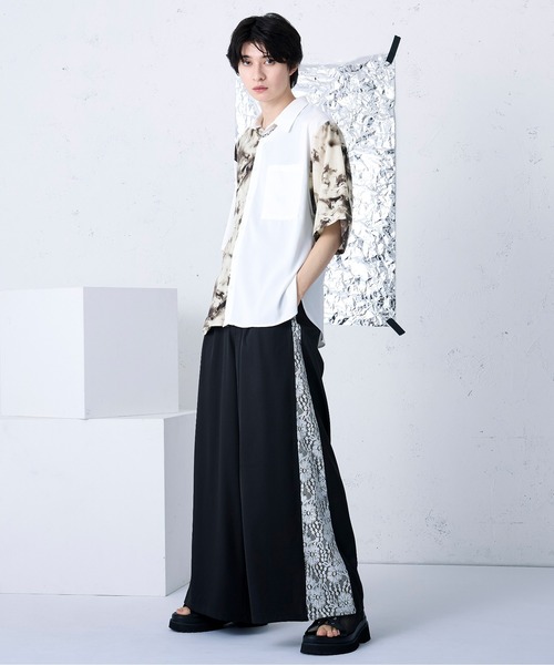 「Ellno Loset」 半袖シャツ SMALL オフホワイト メンズ_画像7