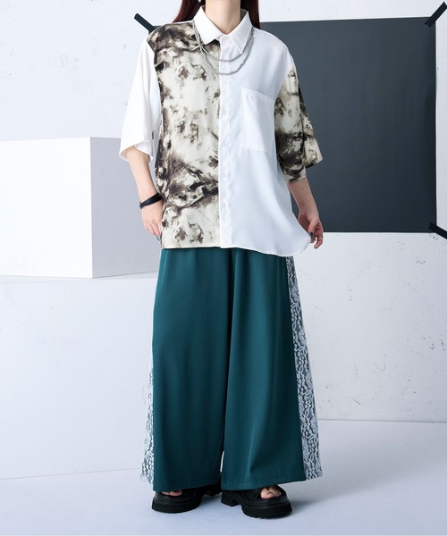 「Ellno Loset」 半袖シャツ SMALL オフホワイト メンズ_画像9