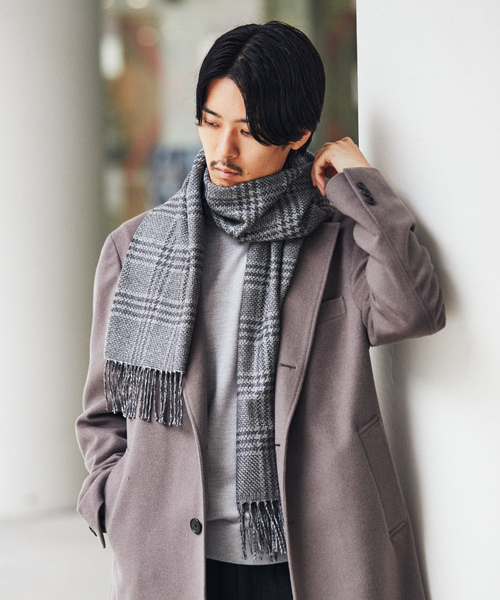 「PIACENZA」 マフラー FREE チャコールグレー メンズ_画像3