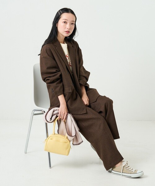 「FREAK'S STORE」 パンツスーツ SMALL ブラウン レディース_画像9