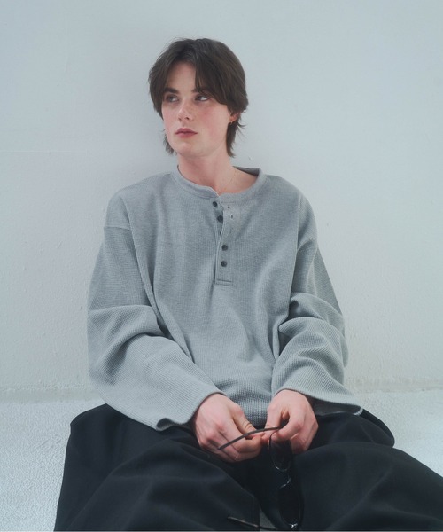 Elanque waffle henly neck /ワッフルヘンリーネック Elanque ヘンリーネック tシャツ waffle henly neck / ワッフル