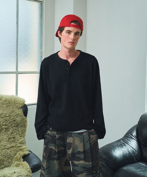 Elanque ヘンリーネック tシャツ waffle henly neck / ワッフル