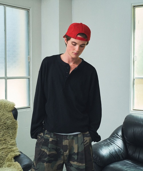 Elanque ヘンリーネック tシャツ waffle henly neck / ワッフル