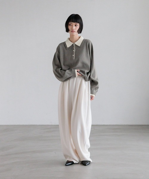 ニット セーター バイカラーポロニットロングスリーブ　636126 レディース | LOWRYS FARM | 09