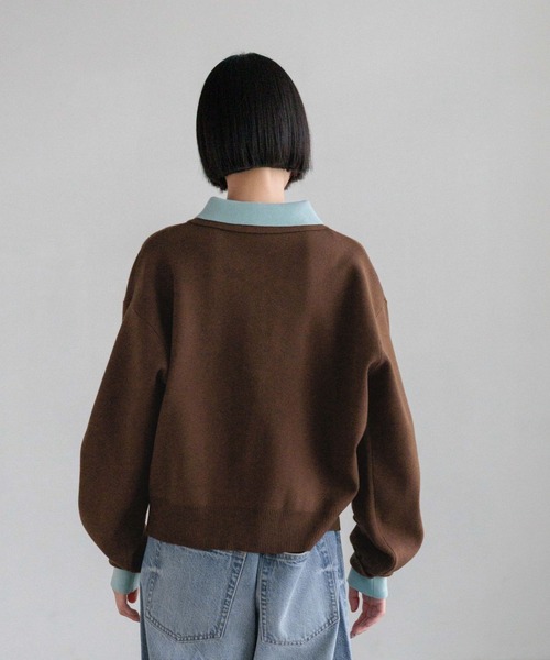 ニット セーター バイカラーポロニットロングスリーブ　636126 レディース | LOWRYS FARM | 17