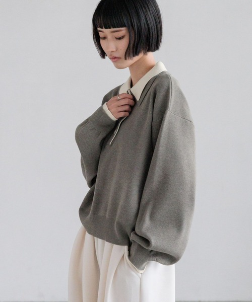 ニット セーター バイカラーポロニットロングスリーブ　636126 レディース | LOWRYS FARM | 13