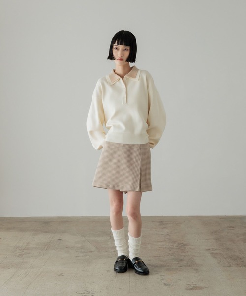 ニット セーター バイカラーポロニットロングスリーブ　636126 レディース | LOWRYS FARM | 05