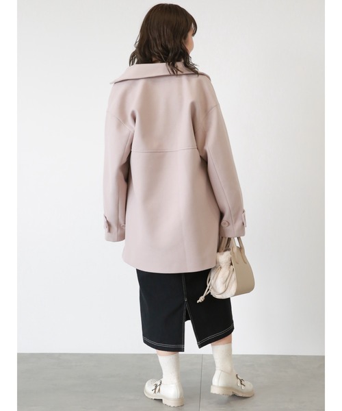 「ehka sopo」 コート フリ- ベージュ レディース_画像8