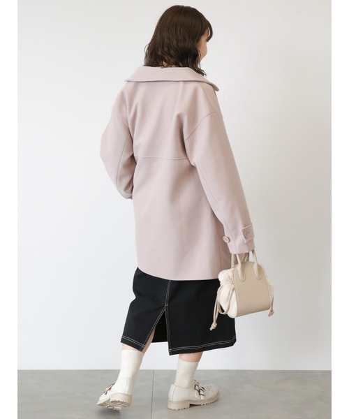 「ehka sopo」 コート フリ- ベージュ レディース_画像9