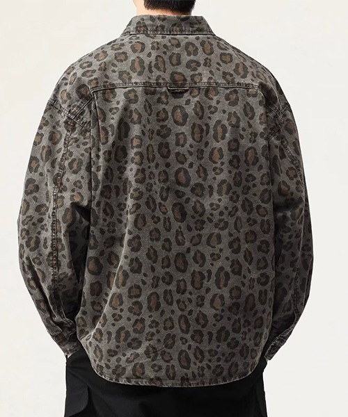 シャツ ヒョウ柄オーバーサイズ長袖シャツ メンズ レディース