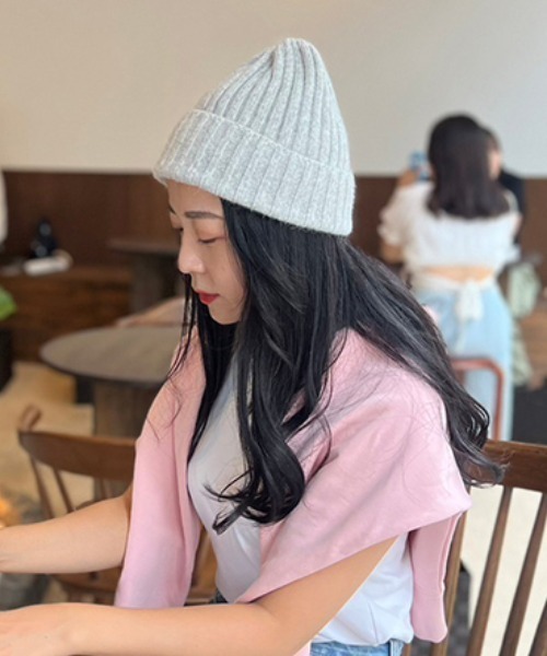 「MODE ROBE」 ニットキャップ FREE ライトグレー レディース_画像4