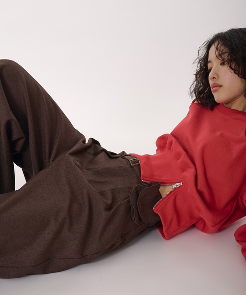 「MUHET」 スラックス SMALL ブラウン レディース_画像2