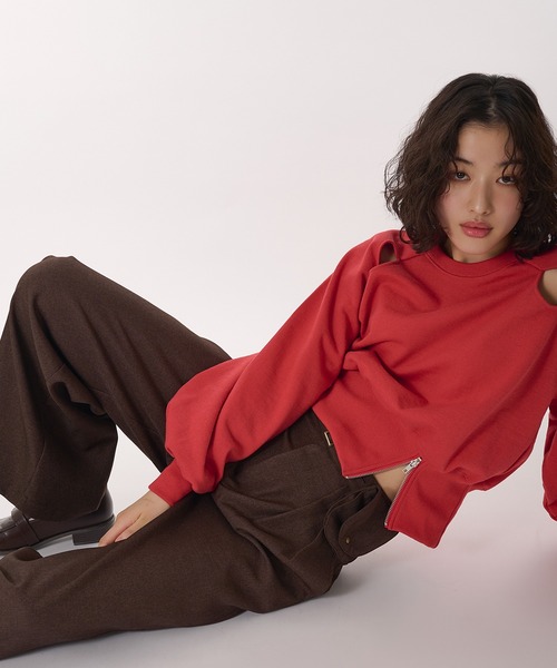 「MUHET」 スラックス SMALL ブラウン レディース_画像3