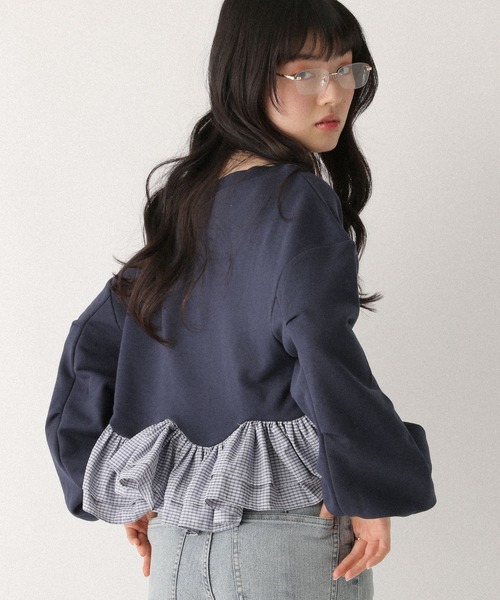 Heather（ヘザー） トレーナー スウェット ドッキングフリルスウェット