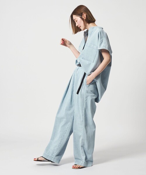 conte ワイドパンツ ジーンズ デニム デニムパンツ 「conte」タック