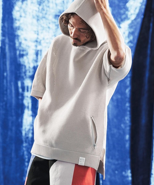 ANGENEHM（アンゲネーム） パーカー mpa4080- Sheer Mesh Airy Knit