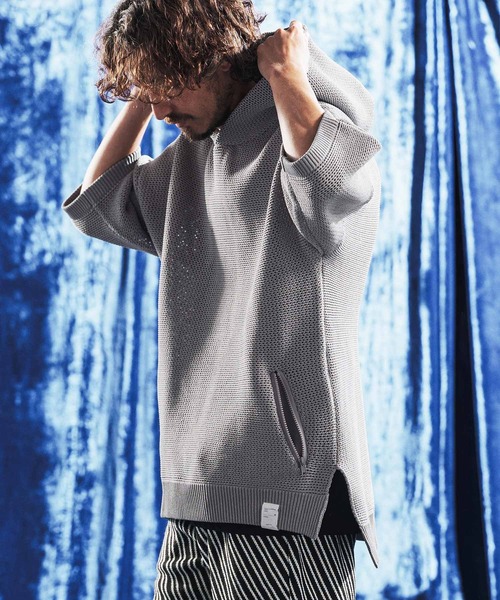 ANGENEHM（アンゲネーム） パーカー mpa4080- Sheer Mesh Airy Knit