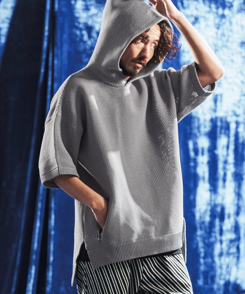 ANGENEHM（アンゲネーム） パーカー mpa4080- Sheer Mesh Airy Knit